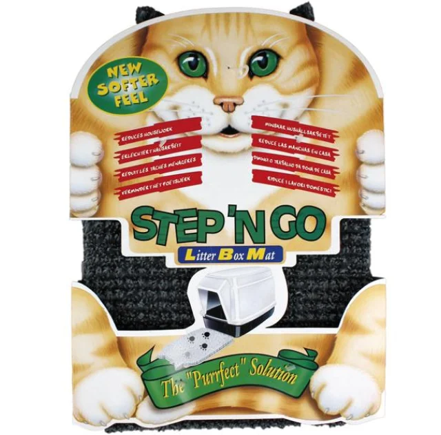 Коврик Flamingo Litter Box Mat для туалета кошки, пластик, серый, 30х45х2 см