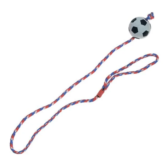 Іграшка Flamingo Sponge Ball With Rope для собак, гумовий м'яч спонжбол на мотузці, 6 см