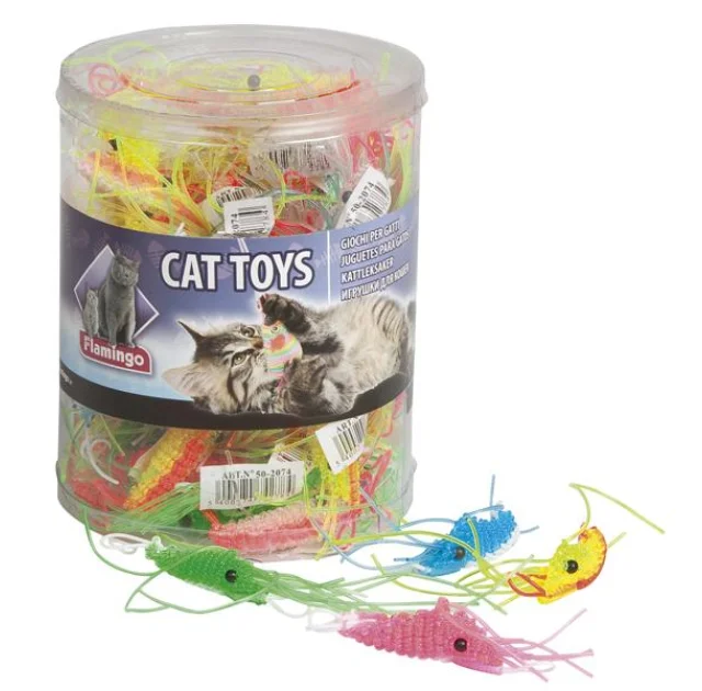 Іграшка Flamingo Plastic Shrimp для кішок, креветка латекс, 10 шт/уп, ціна за 1 шт 1.5х6 см