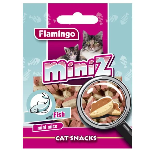 Лакомство Flamingo Miniz Mini Mice рыба мышка, для кошек в виде мышек со вкусом рыбы, 50 г