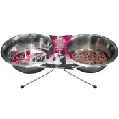 Миски Flamingo Dinner Set на подставке для собак, нержавейка, 2×19 см