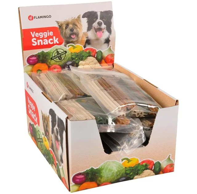 Ласощі Flamingo Vegie Stick Mix для собак, стик з натуральними м'ятою і петрушкою, 12 см
