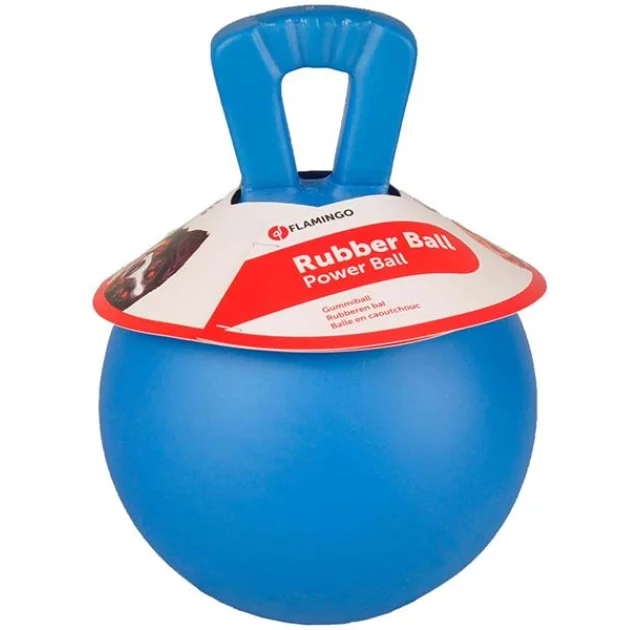 Іграшка Flamingo Power Ball для великих собак, м'яч плаваючий з ручкою, гума, 16 см