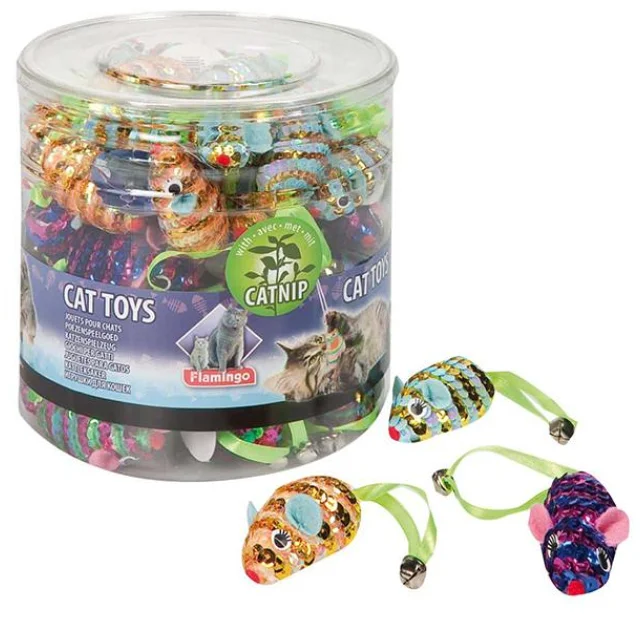 Іграшка Flamingo Mouse Speral для котів, спіральна мишка з котячої м'ятою, 6.5 см