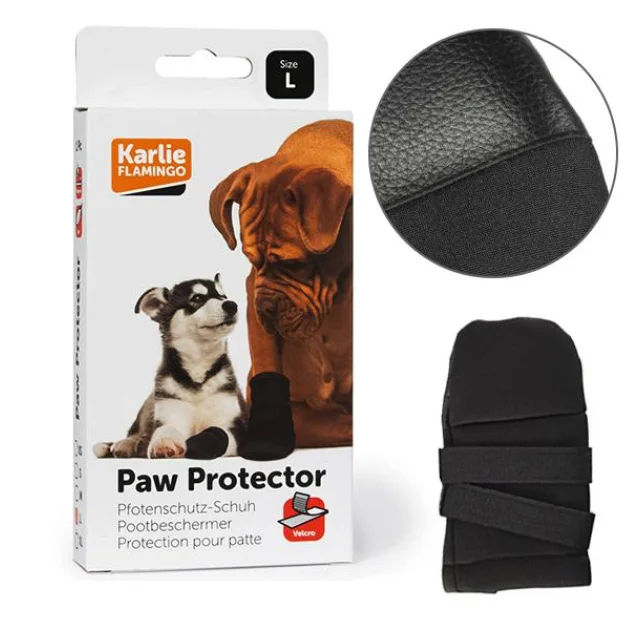 Защитная обувь Flamingo Paw Protector для пород ретривер, спаниель, лабрадор, размер L, черная, 1 шт