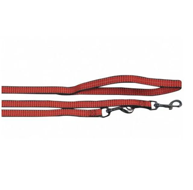 Повідець-перестіжки Flamingo Training Lead Q3 Red для собак, 2 карабіни, нейлон, червоний, 2 м, 20 мм