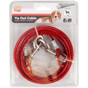 Повідець Flamingo Tie Out Cable для собак до 15 кг, металевий трос з карабінами, 5 м