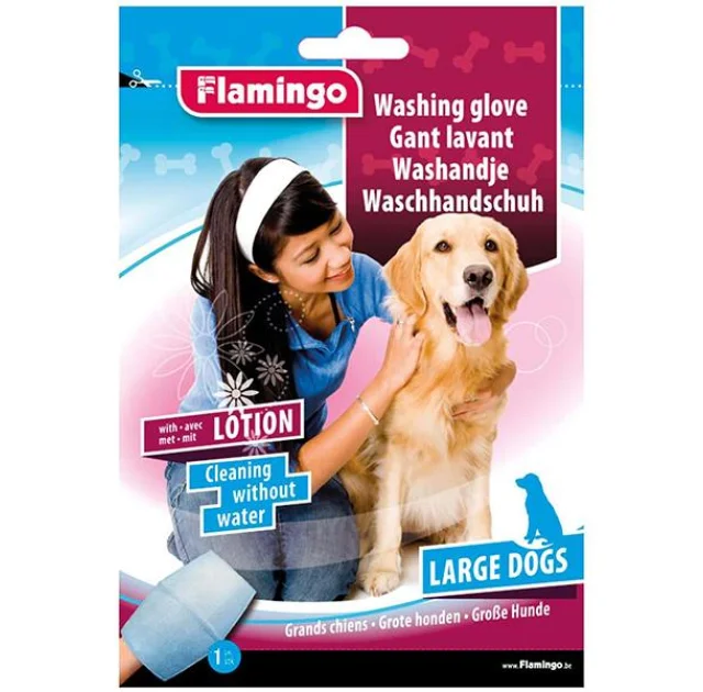 Рукавиця-серветка Flamingo Washing Glove Dog для собак, волога, розмір S