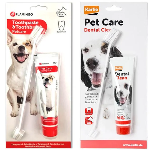 Набір Flamingo Petcare Toothpaste + Toothbrush зубна паста і зубна щітка, для собак, 85 г