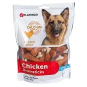 Лакомство Flamingo Chicken Snack Calcium Bone для собак, куриная ножка с кальцием, 85 г
