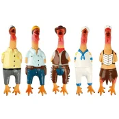 Іграшка Flamingo Chicken Village People для собак з пищалки, латекс, 24х7х5 см