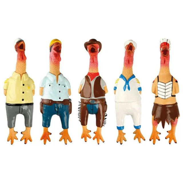 Іграшка Flamingo Chicken Village People для собак з пищалки, латекс, 24х7х5 см