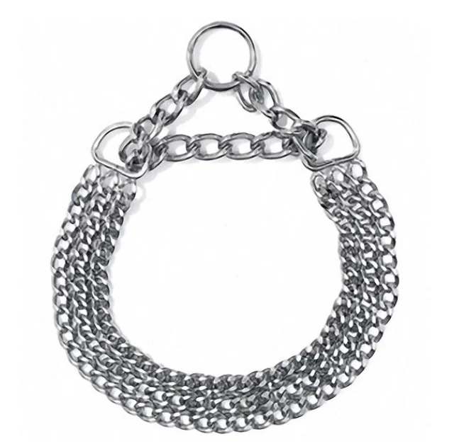 Нашийник Flamingo Collar 3-Fold трьохрядовий, ланцюжок для собак, метал, 60 см, 2.5 мм