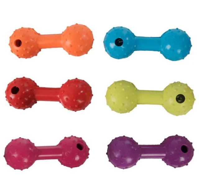 Іграшка Flamingo Dumbbell With Bell для собак, гантель з дзвіночком, гума, 12 см