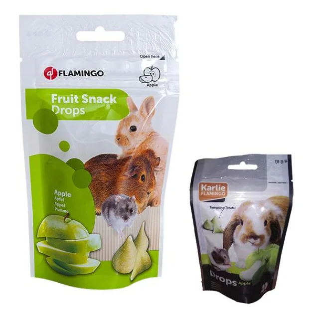 Ласощі Flamingo Drops Apple для гризунів, дропси з яблуком, 75 г