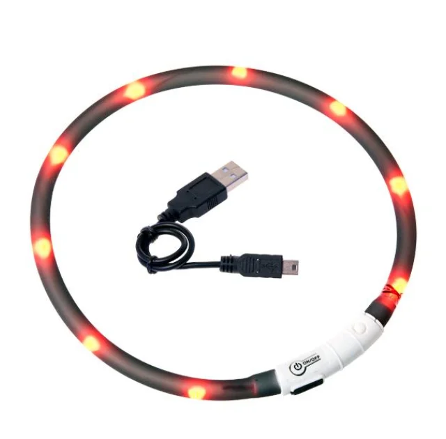 Нашийник Flamingo Visio Light Led світиться, для собак, рожевий, 70 см