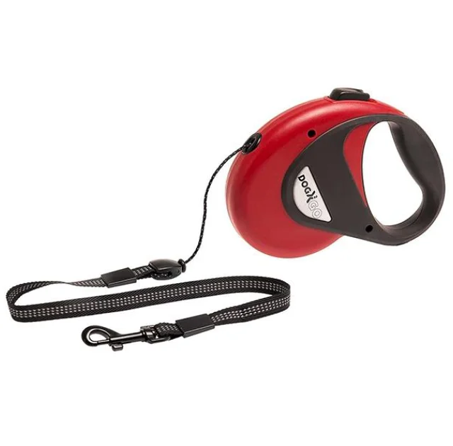 Поводок-рулетка Flamingo Dogx2Go Cord для собак до 12 кг, синій, розмір S, 5 м