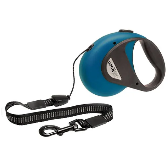 Поводок-рулетка Flamingo Dogx2Go Cord для собак до 50 кг, синій, розмір L, 5 м
