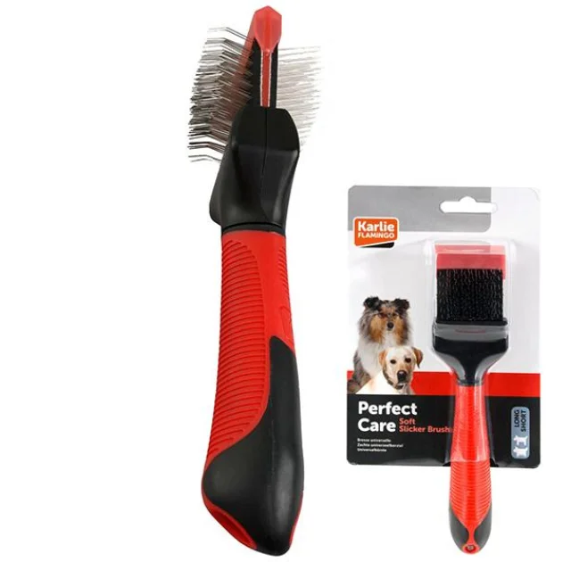 Пуходерка Flamingo Soft Slicker Brush 2in1
