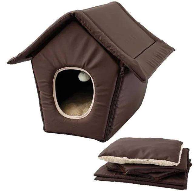 Будиночок Flamingo Cosy Cottage Brown трансформер, для котів і собак, коричневий, 40×40×25 см