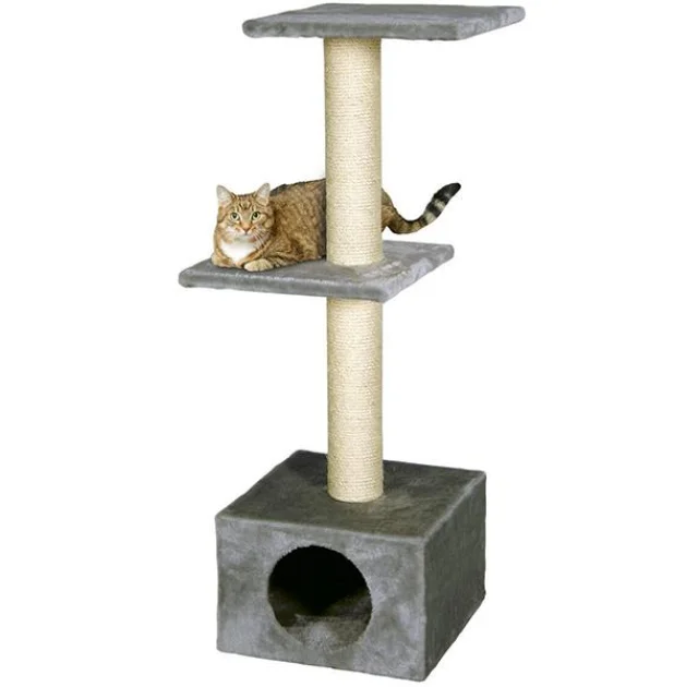Когтеточки Flamingo Smaragd Grey игровой комплекс для кошек, 2 уровня, серый, 103×35×42 см