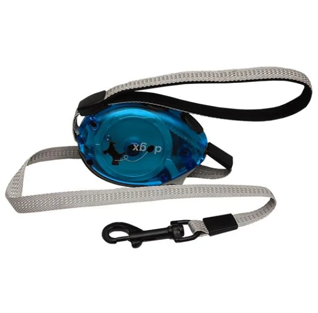 Поводок-рулетка Flamingo Dogx2Go Belt Glassy S для собак до 12 кг, світловідбиваючі стрічка, червона, 2 м