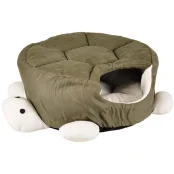 Спальное место Flamingo Turtle Green домик для кошек в виде черепахи, зелёный, 45×18 см