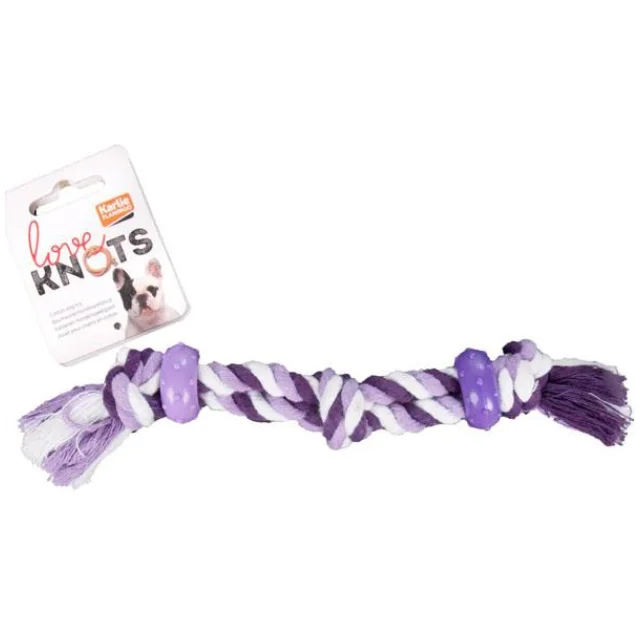 Іграшка Flamingo Cotton Rope Rubber канат з двома кільцями і вузлом, для собак