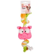 Игрушка Flamingo Animal Head+Rope для собак, голова с канатом, винил, 32 см
