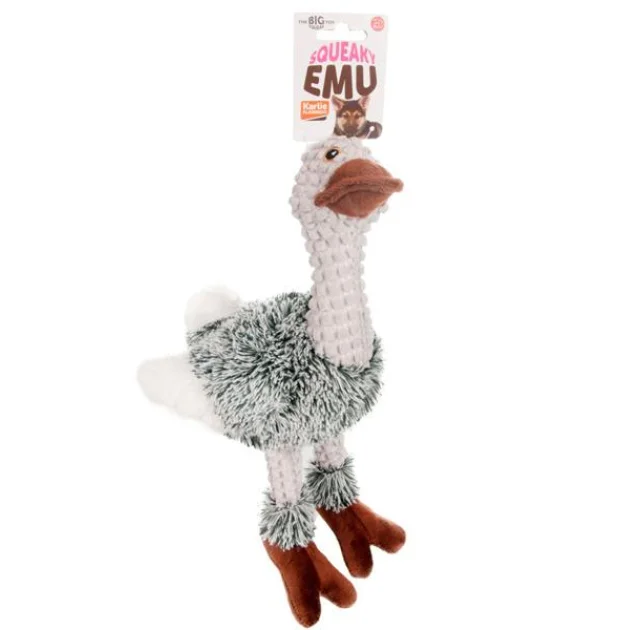 Игрушка Flamingo Emu Plush мягкая, для собак, плюш, 30 см