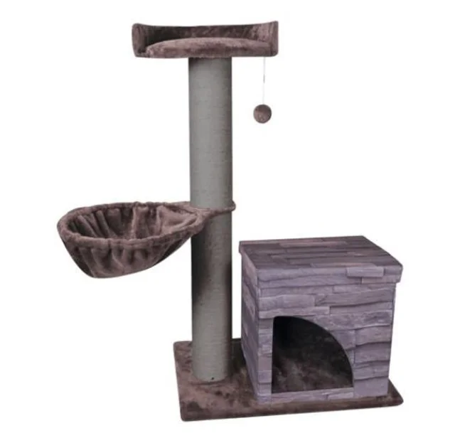Когтеточка Flamingo Villa Scratch Pole домик, для котов, 60×45×100 см
