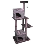 Когтеточка Flamingo Villa Scratch Pole 2 домик, для кошек, 65×55×175 см