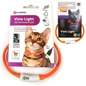 Нашийник Flamingo Visio Light Led світиться, для котів, помаранчевий, 35 см