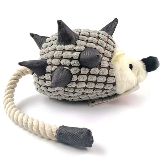 Іграшка Flamingo Hedgehog Plush з мотузковим хвостом, для собак, з пищалки, 45х10х15 см