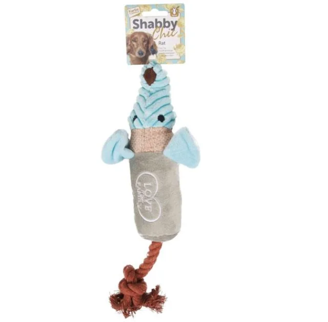Іграшка Flamingo Shabby Chic Rat для собак, c канатом і пищалкой, 40 см