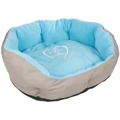 Лежанка Flamingo Shabby Chic Dog Bеd супер мягкая, для собак, серо-голубой, 45×15 см