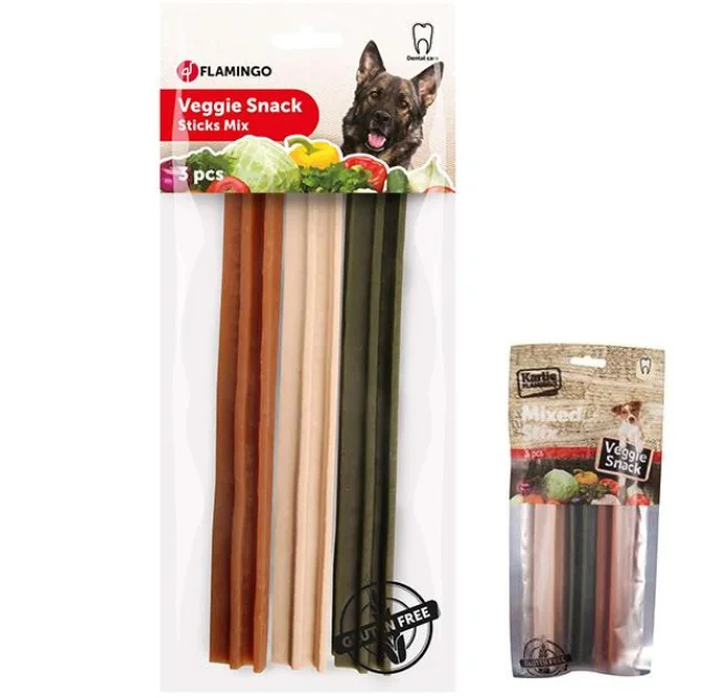 Ласощі Flamingo Veggie Rod Mix для собак, без глютену, 18 см