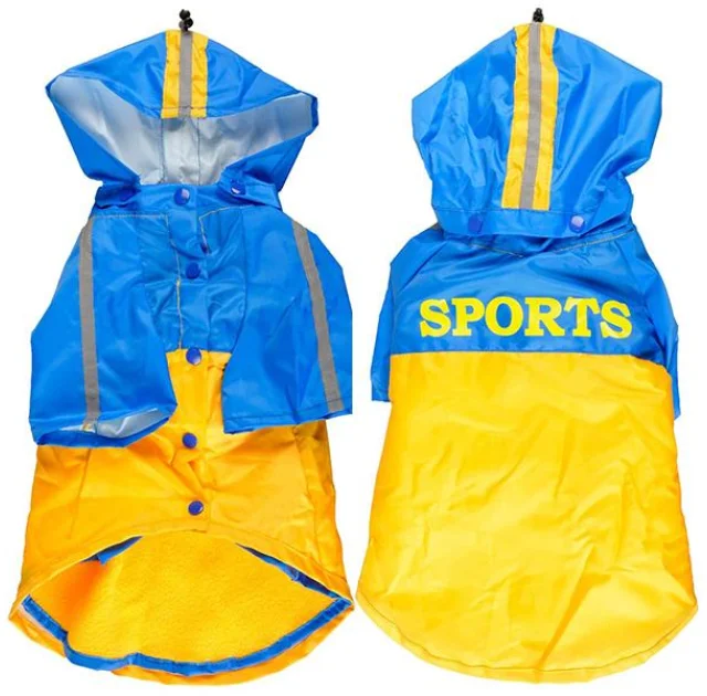 Плащ-дощовик Flamingo Raincoat 2in1 для собак, жовто-блакитний, 32 см