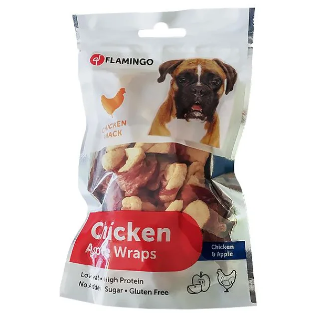 Ласощі Flamingo Chicken Snack Apple Wrap для собак з курячого м'яса і яблук, 85 г