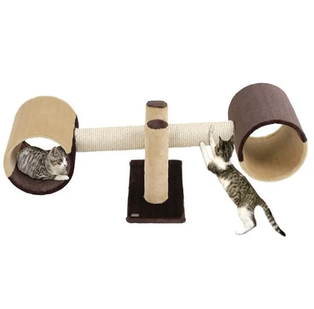Когтеточка Flamingo Scr Pole Seesaw Br-Bei игровой комплекс, коричневый, 89×34×28 см