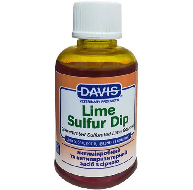 Средство Davis Lime Sulfur Dip антимикробное и антипаразитарное, для собак и котов, концентрат, 50 мл