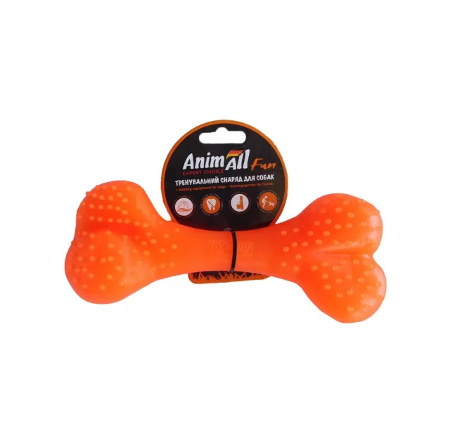 Игрушка AnimAll Fun кость, оранжевая, 25 см