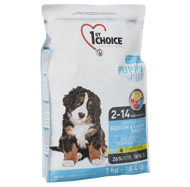 Сухой корм 1st Choice Puppy Medium&Large Chicken для щенков средних и крупных пород, с курицей, 7 кг