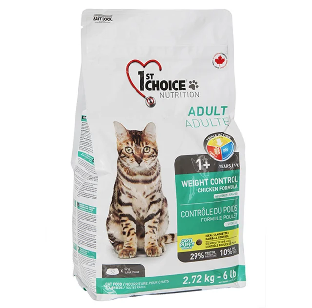 Сухой корм 1st Choice Weight Control Adult для кошек от 1 года склонных к полноте, 2.72 кг