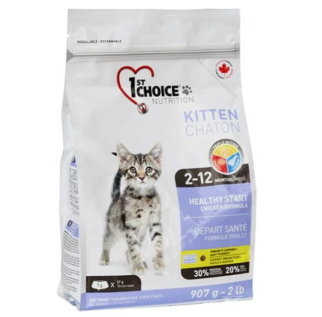 Сухой корм 1st Choice Kitten Healthy Start для котят от 2-х до 12-ти месяцев, 907 г