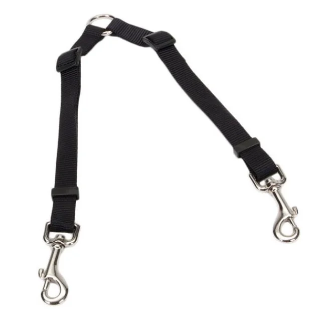 Повідець-спарка Coastal 2 Dog Adjustable Coupler для 2-х собак, нейлон, чорний, 2 см