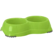 Подвійна миска Moderna Смарті №1 для собак і котів, пластик, ківі, 2×330 мл, d-11 см