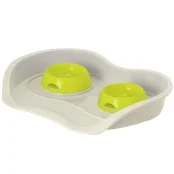 Столик с мисками Moderna Pet Menu для кошек и собак 2×200 мл, лимонный, 56×39 см