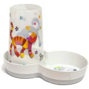 Автокормушка-поилка Moderna Tasty Friends Forever для кошек и собак, белая, 1.5 л