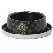 Миска Moderna Trendy Dinner Luxurious Pets для собак, пластик, черная, 735 мл, d-20 см
